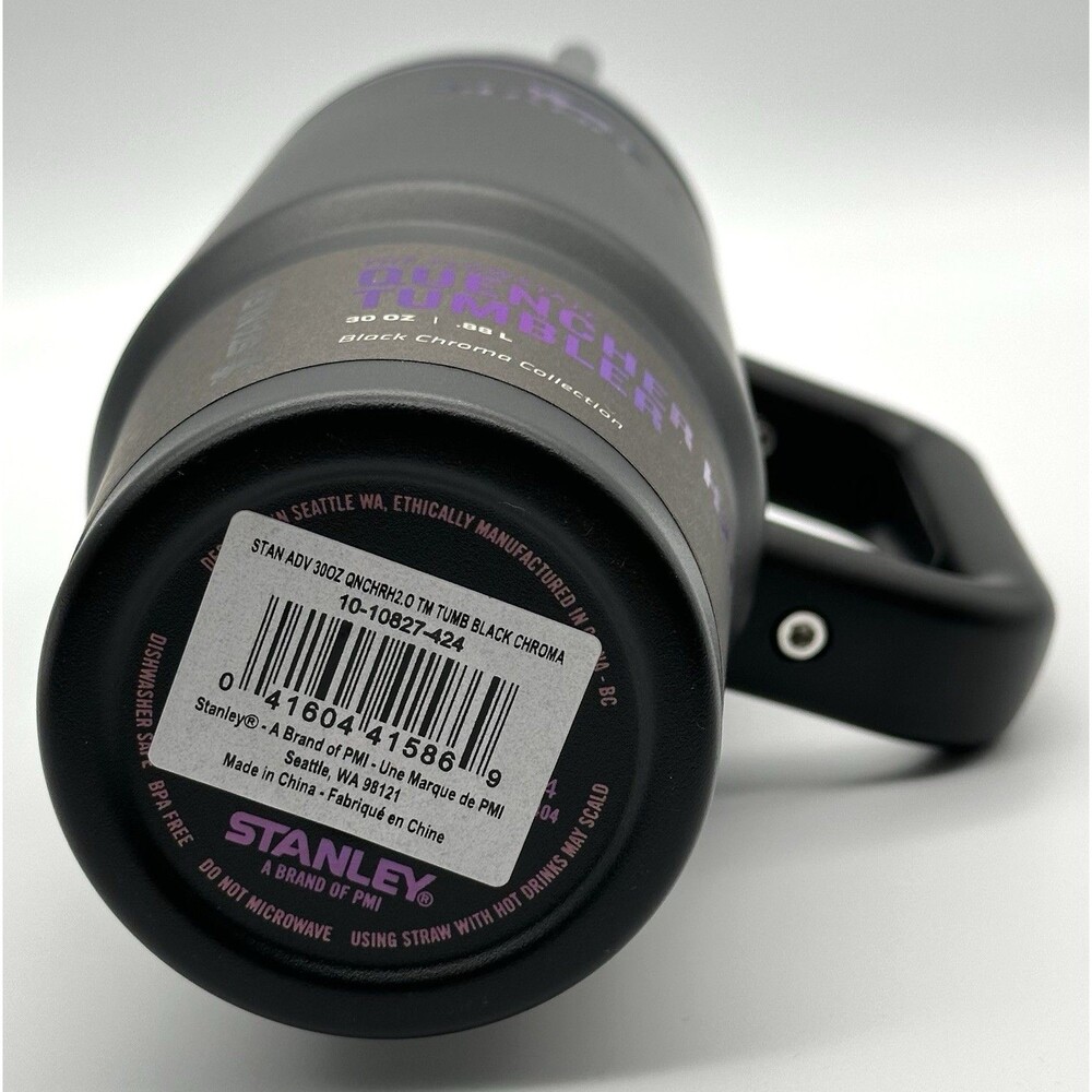 Stanley Quencher H2.0 Flow State 30oz Stainless Steel Black Chroma Tumbler - Picture 8 of 8